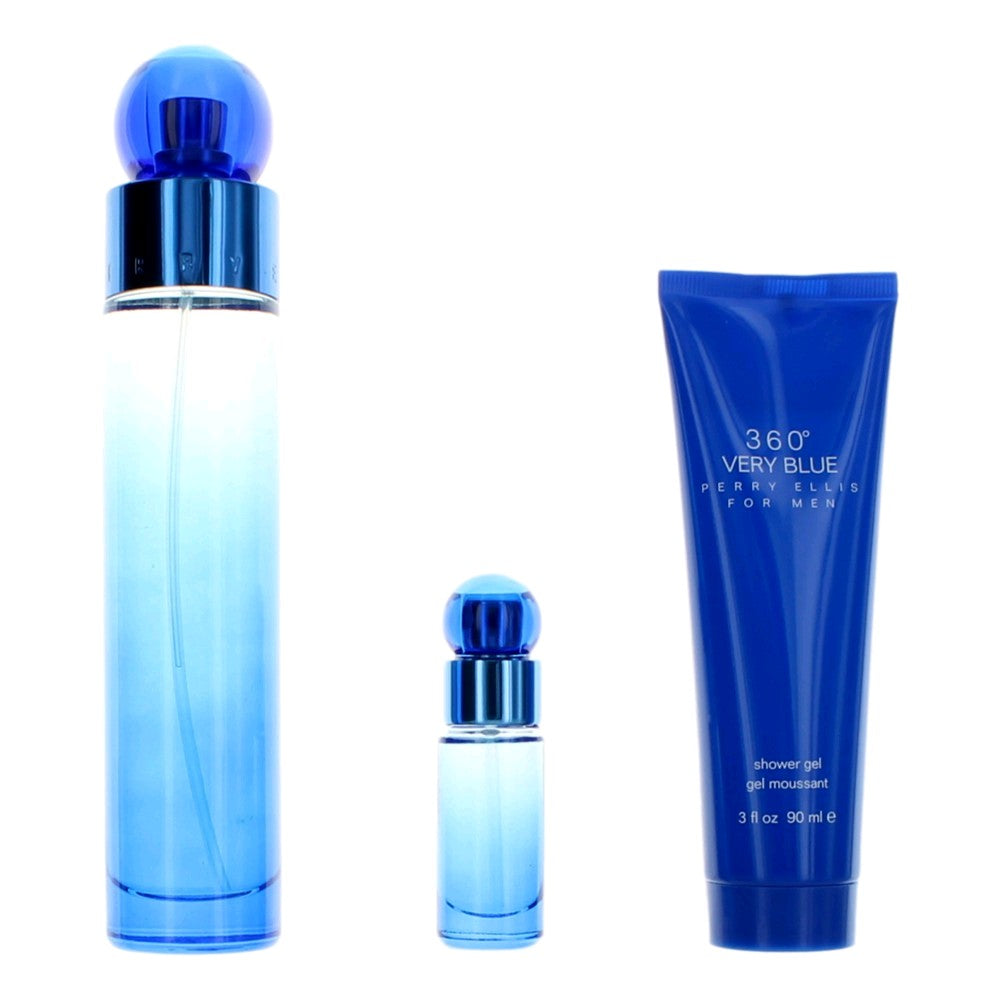 Photo of Perry Ellis 360 Very Blue by Perry Ellis, 3 Piece Gift Set for Men
